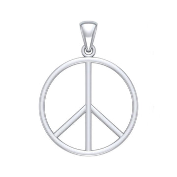 Peace Symbol Sterling Silver Pendant JP027